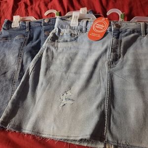 2 size  XL 14/16 girl denim skirts